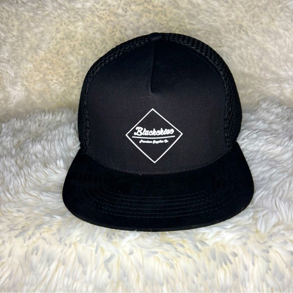 Blackskies Snapback hat adjustable black with logo netting style premium hat - Picture 1 of 7